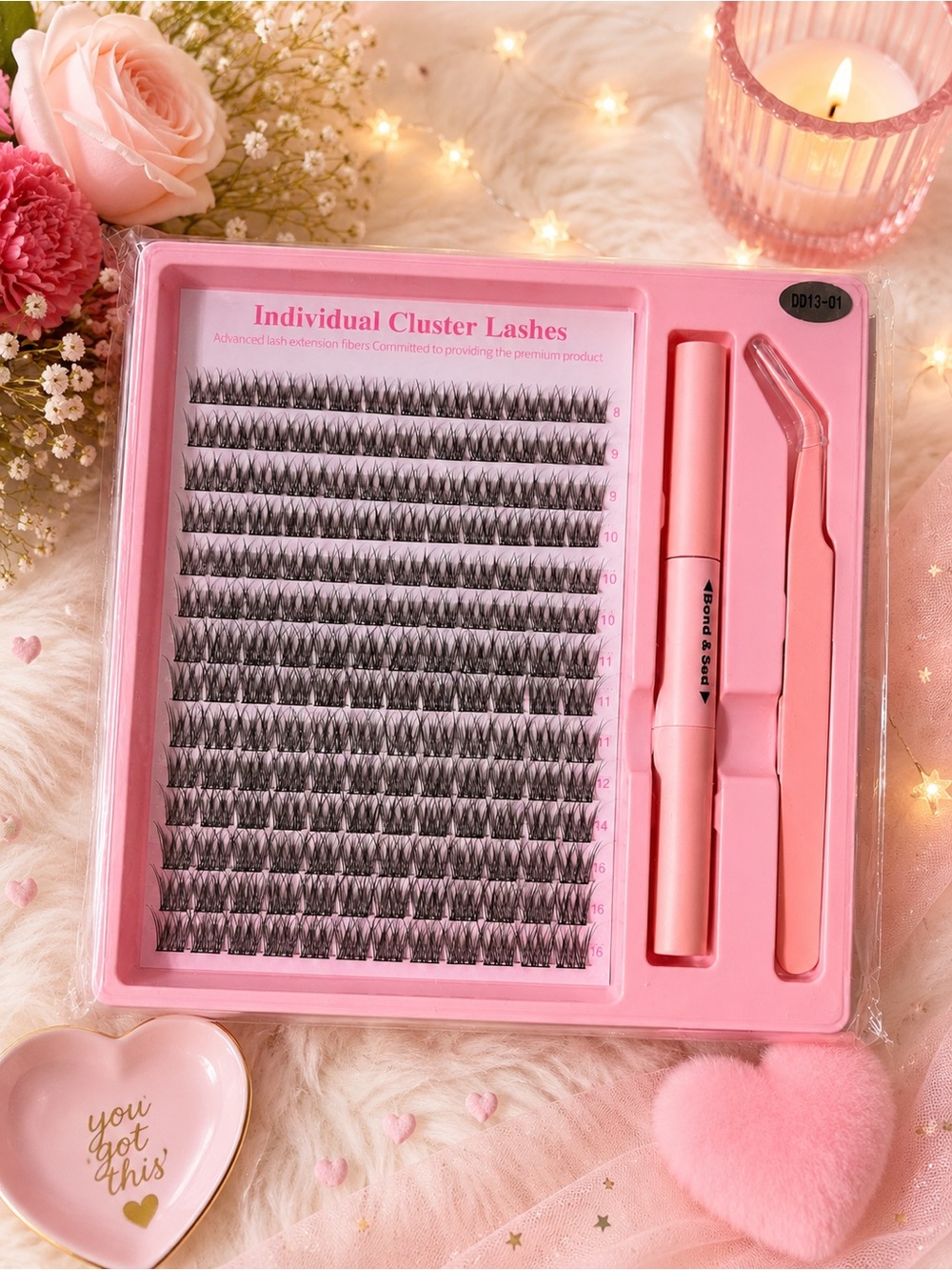 Individual Cluster Lash Kit - Pink
